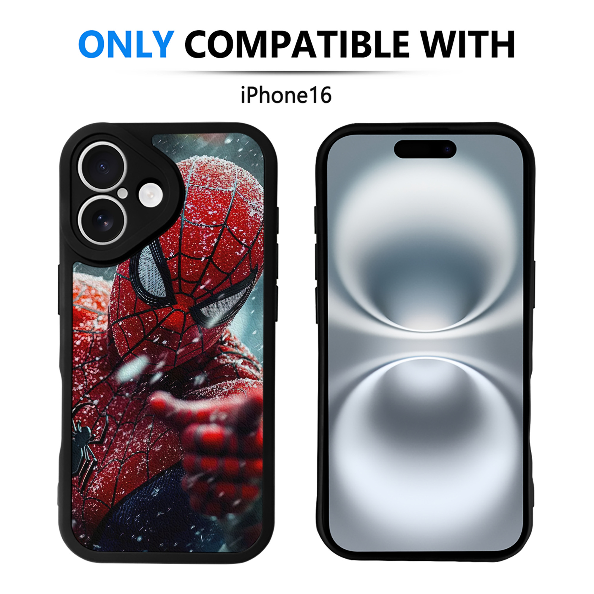 （画像用） Spider Man スパイダーマン 【iPhone 16シリーズ対応】シリコンスマホケース（レザー調） 材質：シリコン
